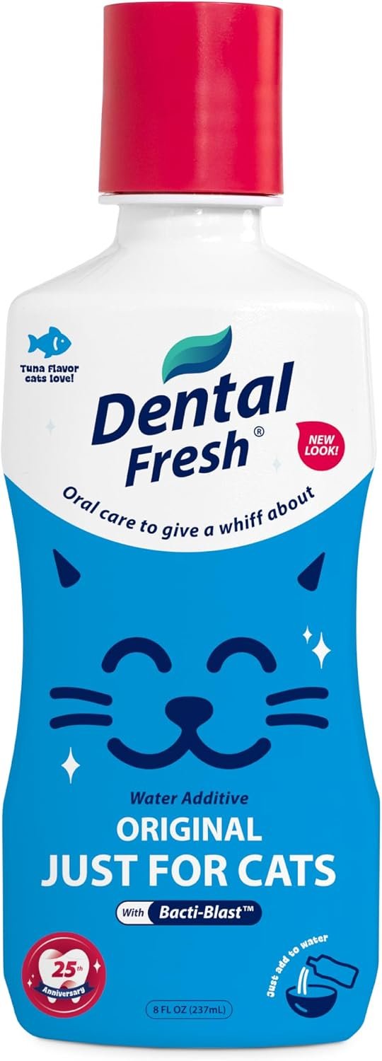 Dental Fresh Cat Water Additive, Tuna Flavor Dental Care – Easy Oral Care, Cleaner Teeth, Fresh Breath and Tartar Support for Cats