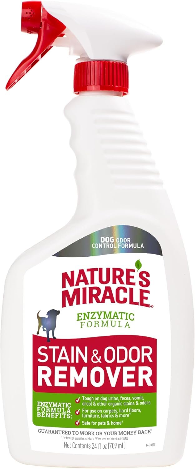 Nature’s Miracle Dog Stain & Odor Remover, Enzymatic Cleaner, 24 oz