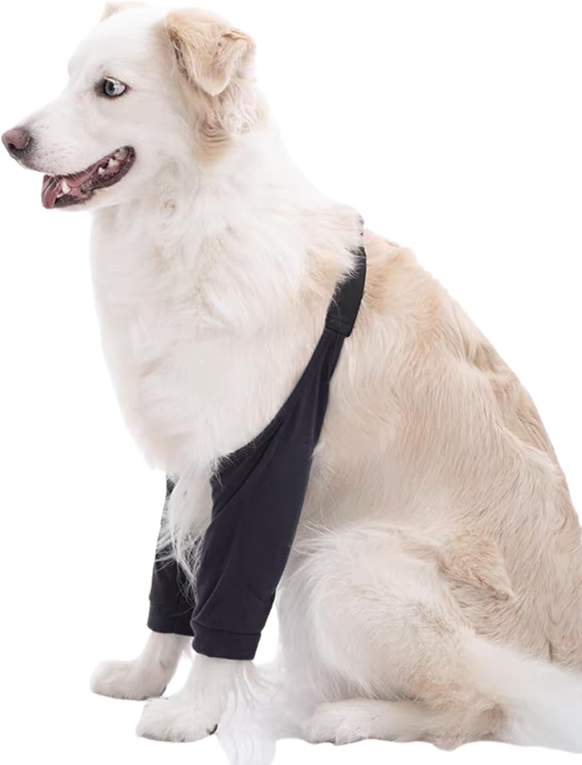 HDKUW Dog Elbow Protector, Dog Front Leg Recovery Sleeve for Prevent Licking Wound, Elbow Sleeves with Mesh Pad for Medium Large Dogs Black XL