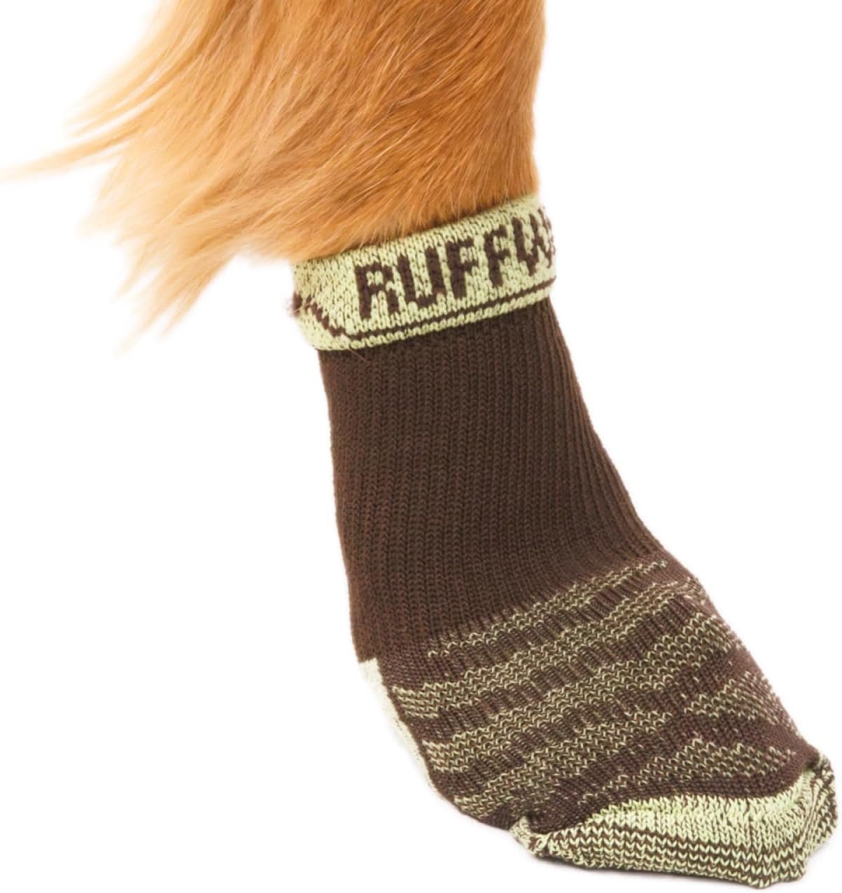Ruffwear, Bark’n Boot Dog Socks – 4 Count, Earth Brown, 2.00 in/ 2.25 in
