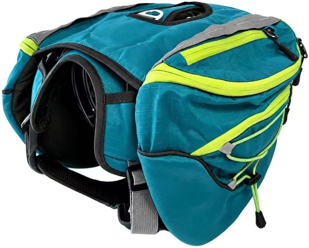 TRAILSTAILS 2-in-1 Detachable Backpack Harness for Large Dogs, 6-Point No-Pull Harness with Removable Saddle Bags & Reflective Trim for Hiking, Walking, and Outdoor Adventure