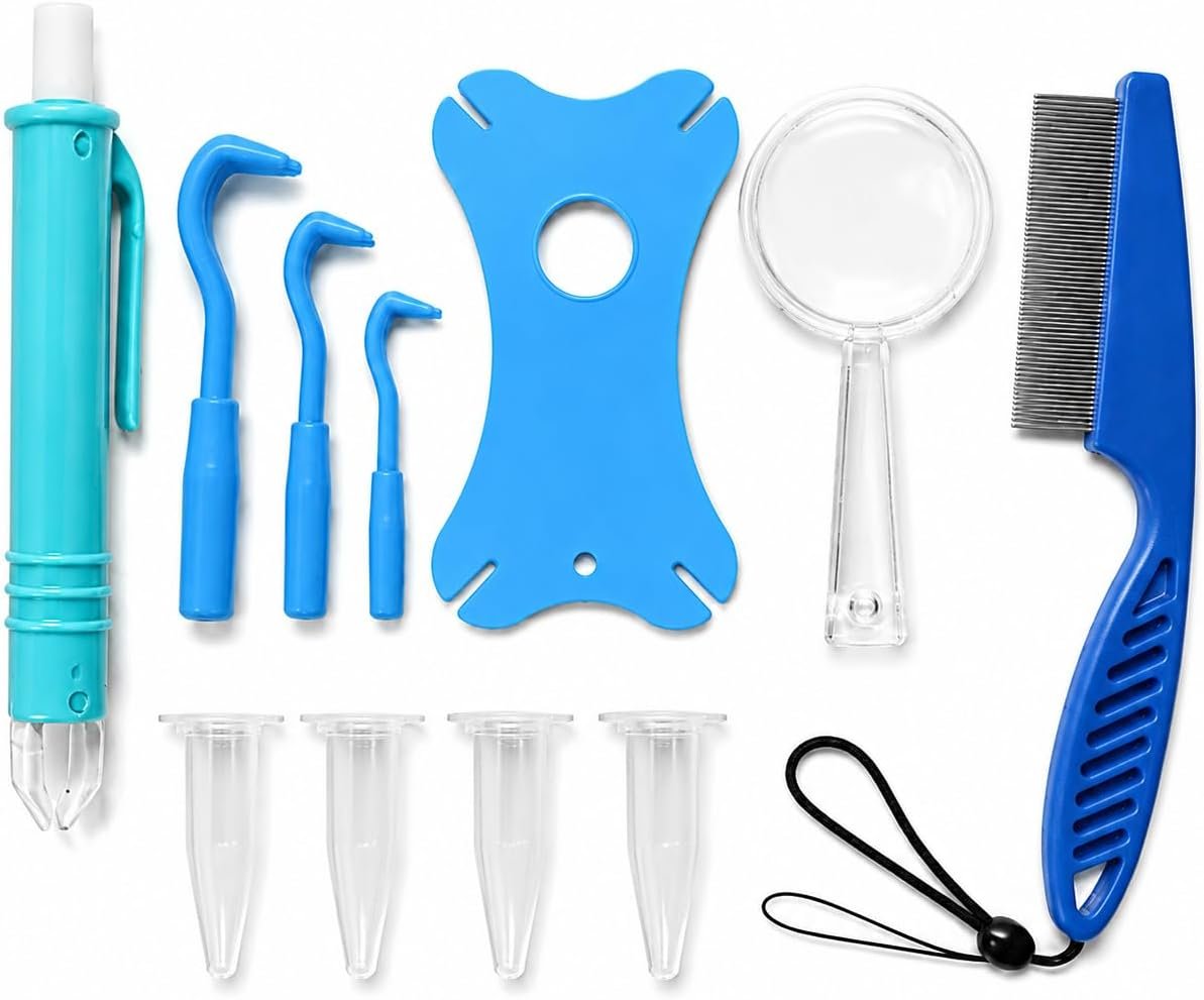 Soothic Pet Tick Removal Kit for Dogs and Cats, Tick Remover Tool Set, Portable Tick Puller Kit for Pets, Hiking, Camping and Travel