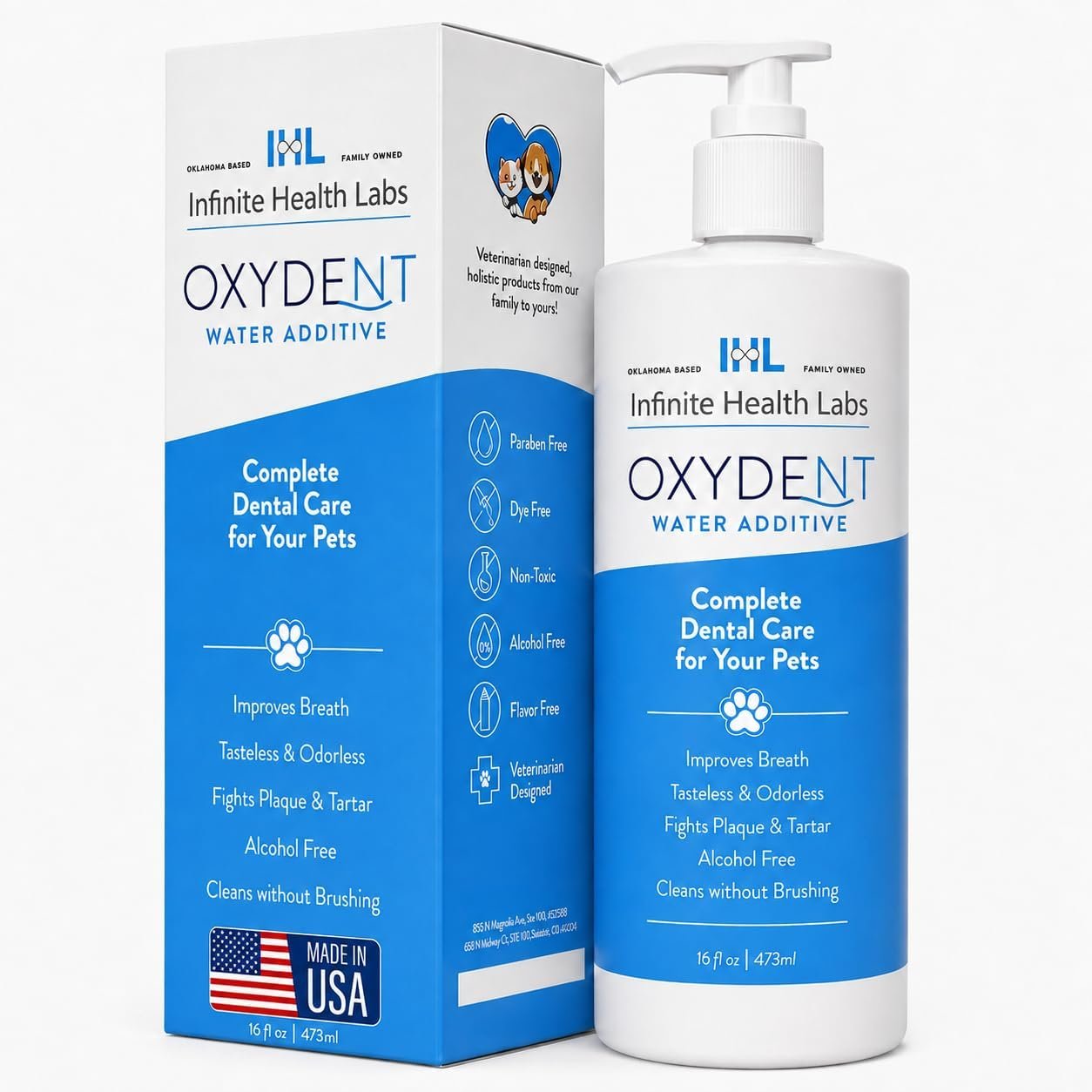 OxyDent Dental Water Additive for Dogs & Cats, 16 oz