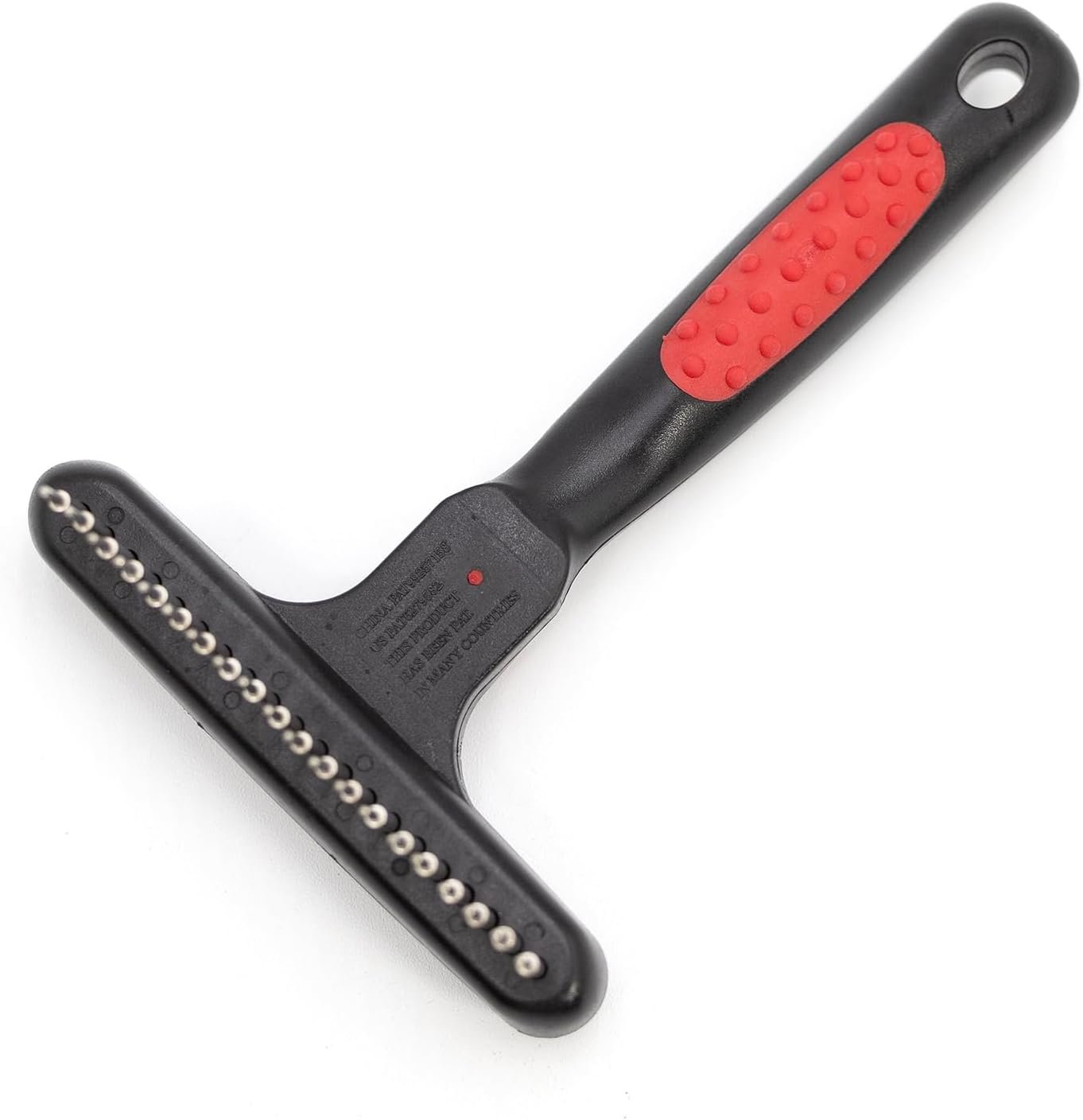 Jeffers Pet Magic Spring Undercoat Rake for Dogs & Cats, Pet Deshedding Brush, Undercoat Hair Removal Rake, Grooming Tool for Detangling, Removing Fur & Mats, Red Black Handle – Single Row 20 Pins