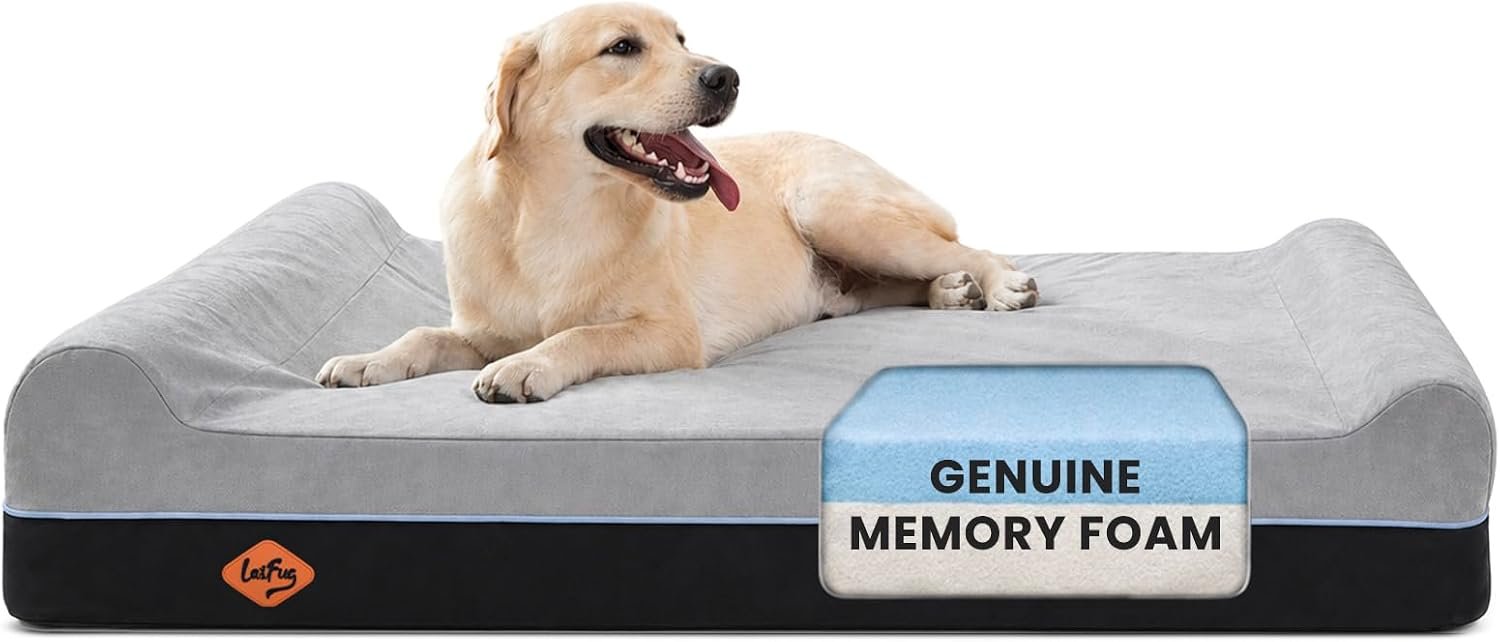 Laifug Orthopedic Dog Bed, Slate Grey 50”x36”x10”, Memory Foam