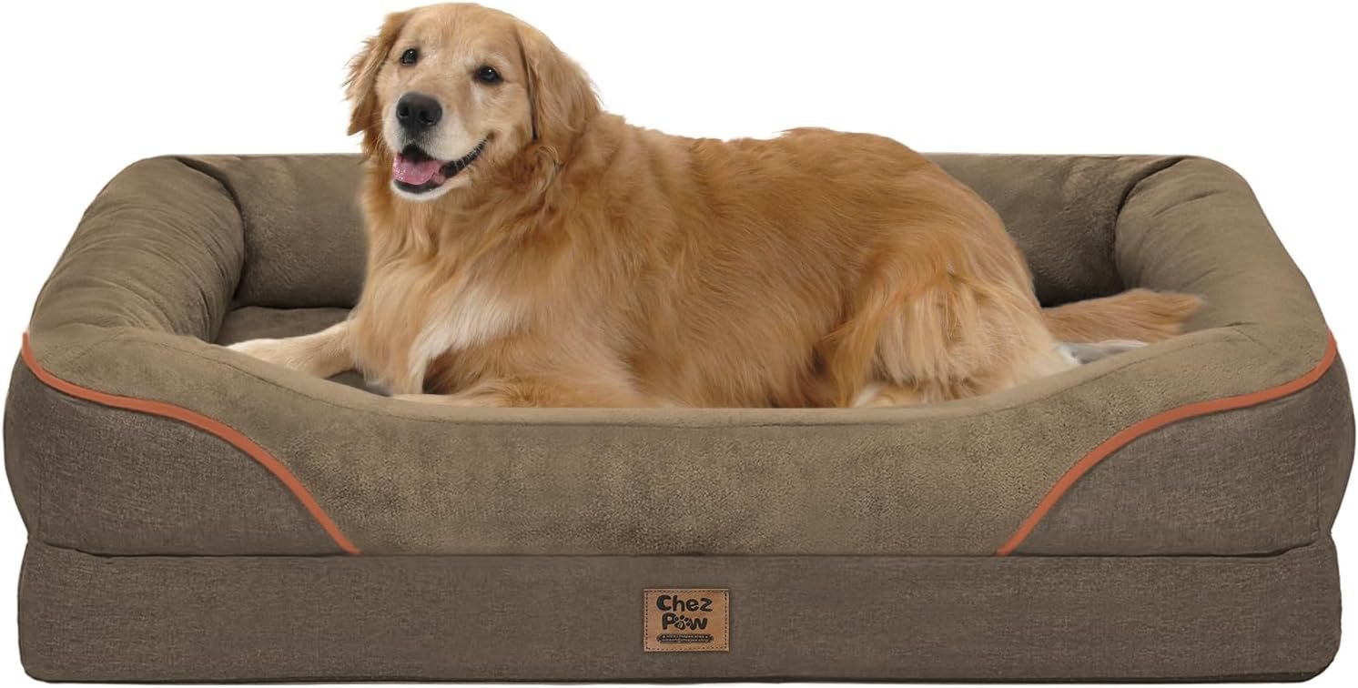 Chez Paw Waterproof Orthopedic Dog Bed for Large and Extra Large Dogs