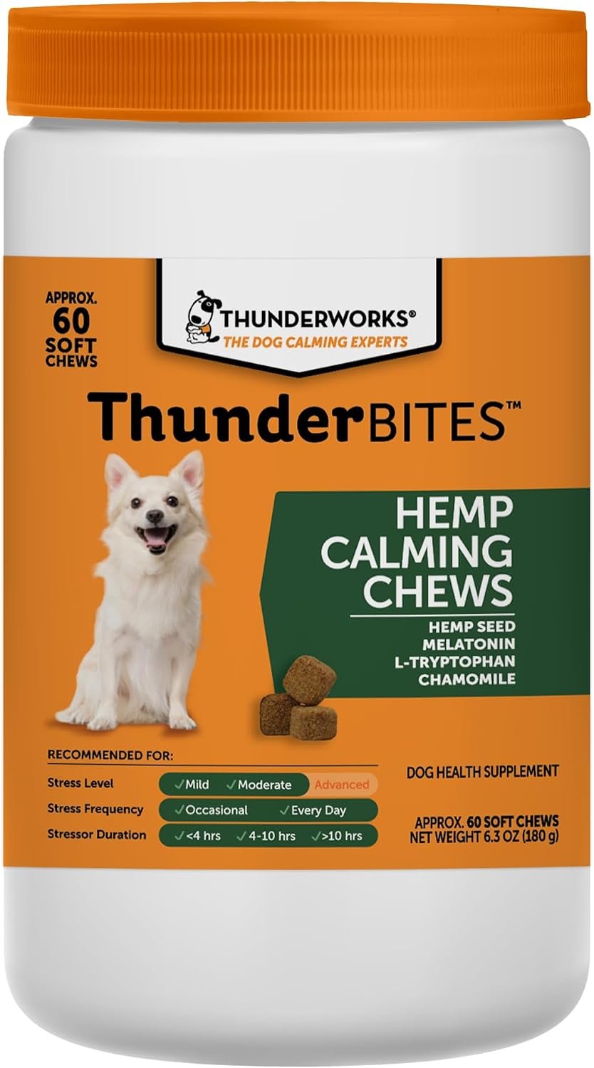 ThunderBites Hemp Calming Chews For Dogs, 60 Count
