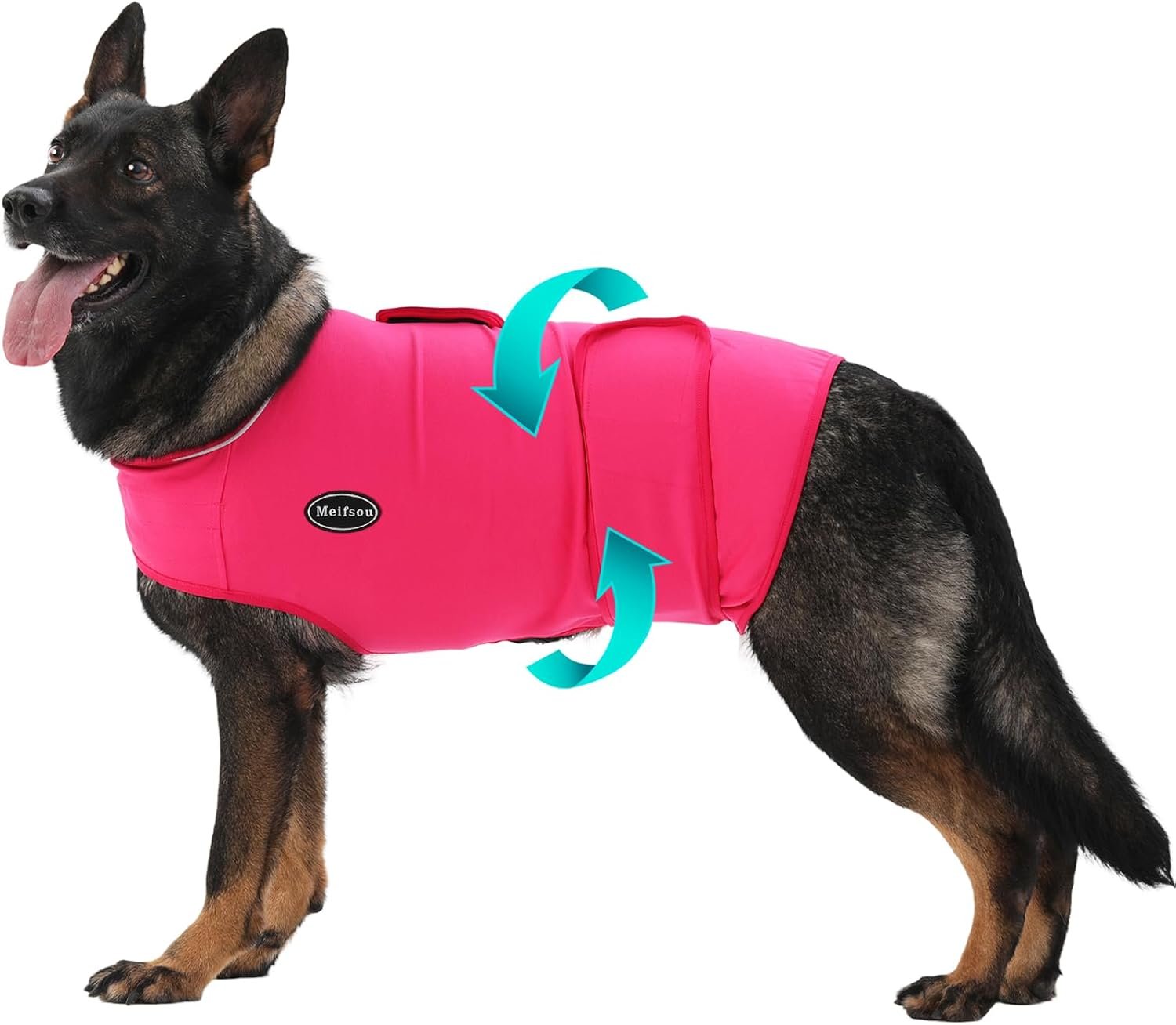 Meifsou Dog Anxiety Vest, Skin-Friendly Thunder Jacket for Dogs, Dog Calming Shirt for Thunder, Fireworks, Vet Visits and Separation – Keep Pet Calm Without Medicine, Fit for Small Medium Large Dogs