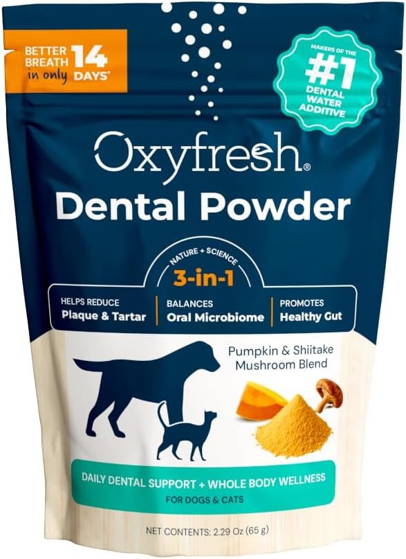 Oxyfresh Pro Dental Powder for Dogs & Cats – Teeth Cleaning Plaque Off