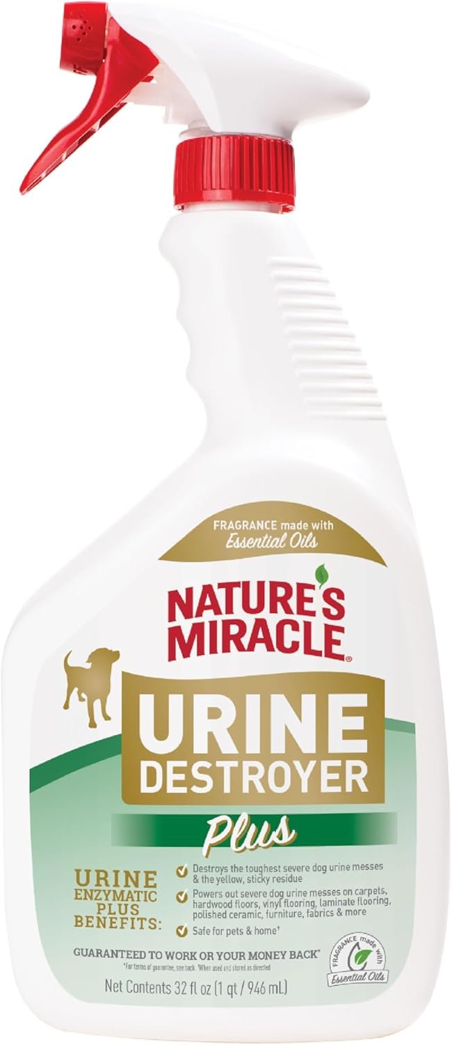 Nature’s Miracle Urine Destroyer Plus for Dogs, Enzymatic Formula for Severe Dog Stains, 32 oz