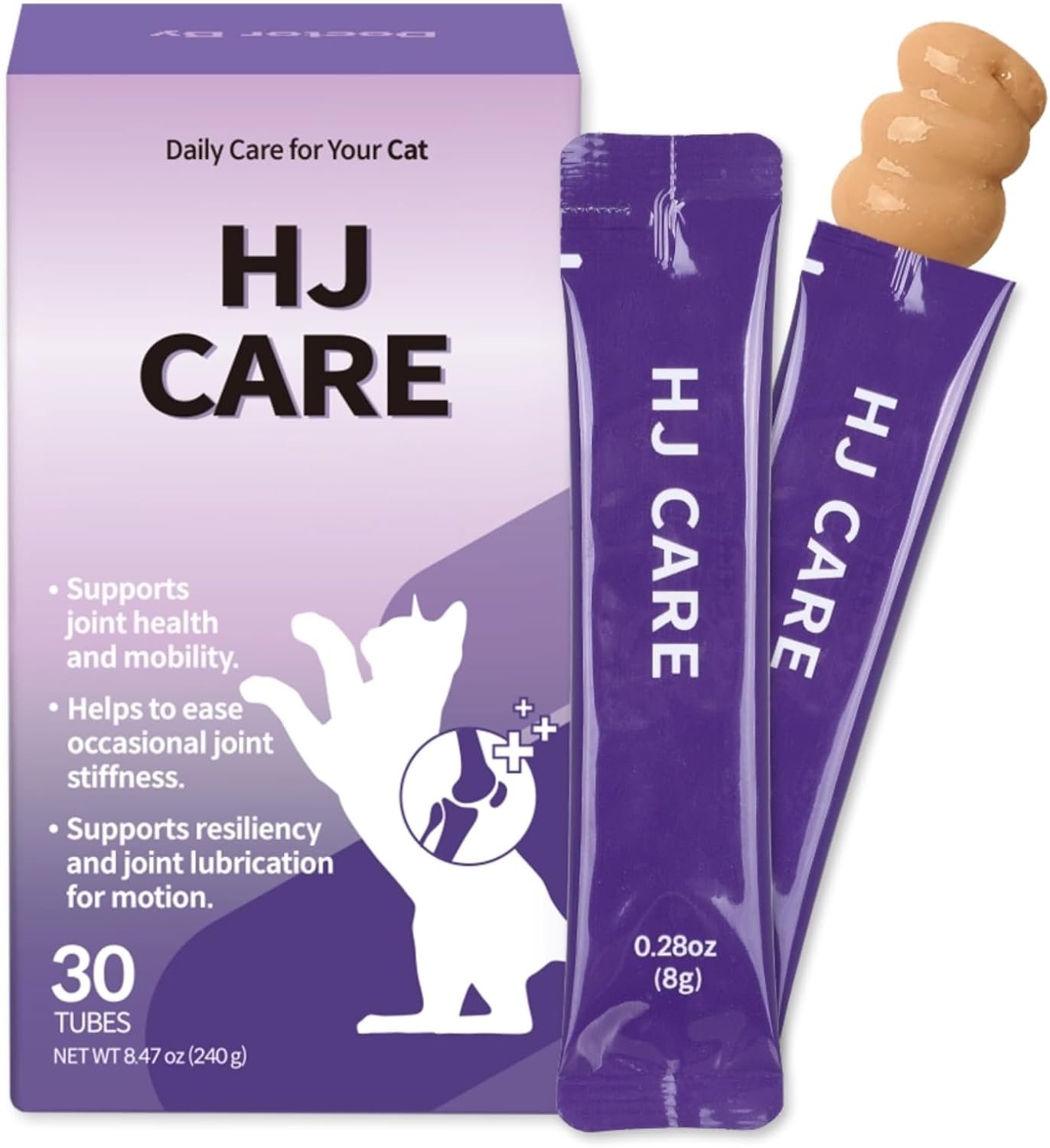 Doctor By HJ Care Cat Joint Supplement Hip&Joint Care Glucosamine for Cats Arthritis Pain Relief with Glucosamine & Chondroitin 30 lickable Formula Individually Packaged, Salmon (1 Pack)
