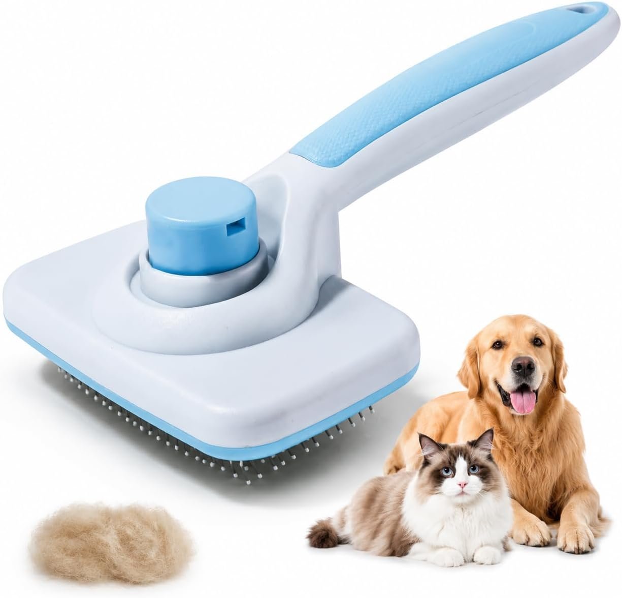 Dog Bath Brush| Adjustable Handle Dog Scrubber for Shampooing, Deshedding & Massaging, Suitable for Pets