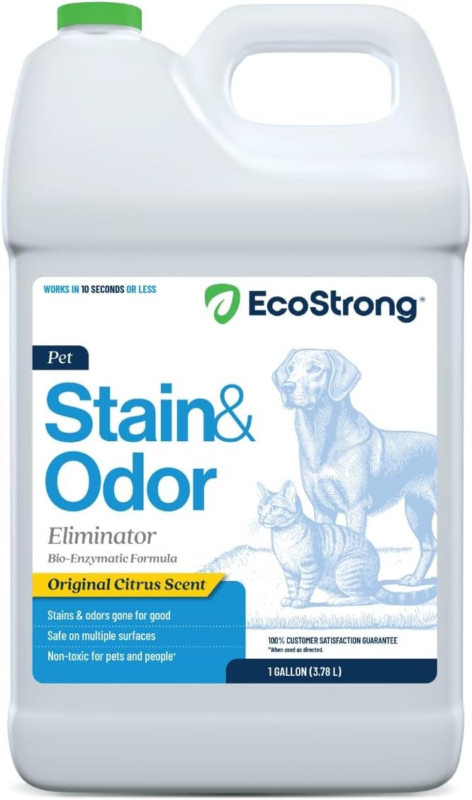 Eco Strong Pet Stain and Odor Remover – Cat Urine Enzyme Cleaner Destroyer, Urine Destroyer for Dogs, Pet Urine Enzyme Cleaner – 128 Oz