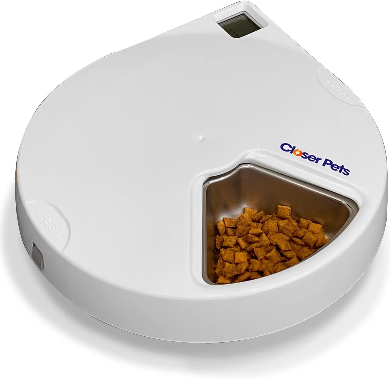 Cat Mate C500 5 Bowl Digital Timer-Controlled Automatic Pet Feeder – 5-Meal Feeder with Stainless Steel Bowl and Ice Packs, Wet or Dry Food, 5 Meals Up To 330 g Each, White
