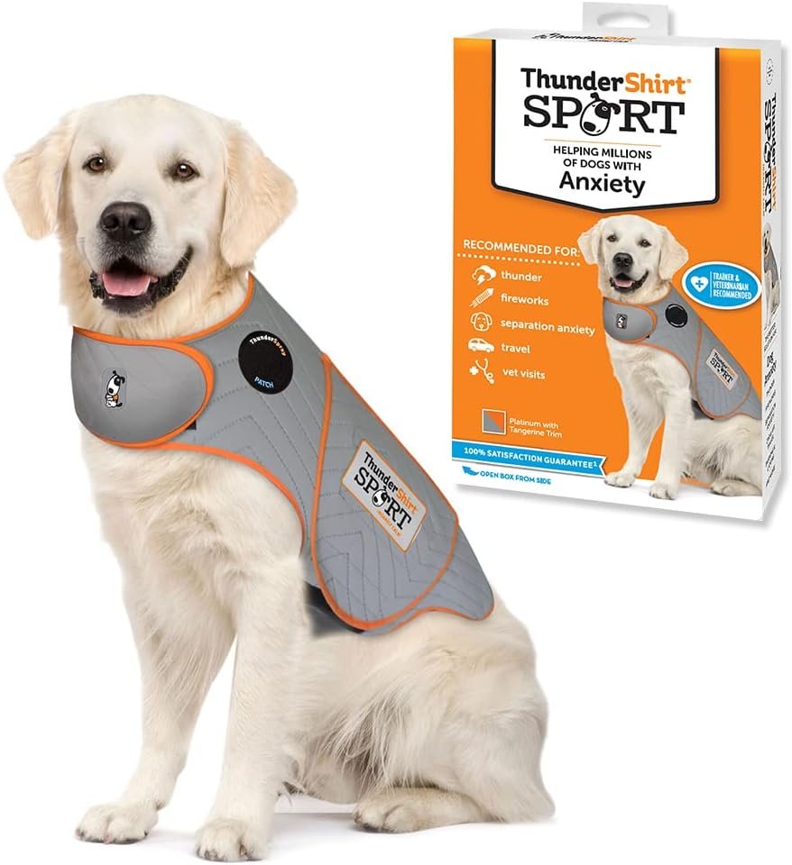ThunderShirt for Dogs Calming Anxiety Vest, X Large, Platinum Sport