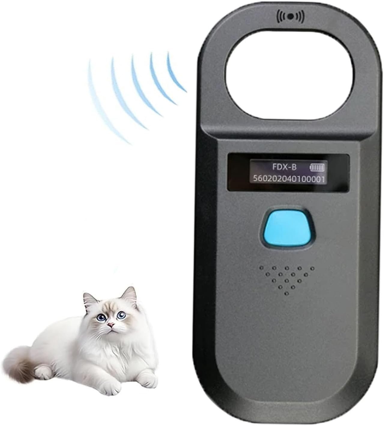 Pet Microchip Scanner, 134.2KHz/125KHz RFID Reader for Dogs Cats, ISO 11784/11785 FDX-B EMID Animal Chip Reader with 128 Data Storage, Pet ID Tag Scanner for Sheep/Rabbit/Pig/Animal