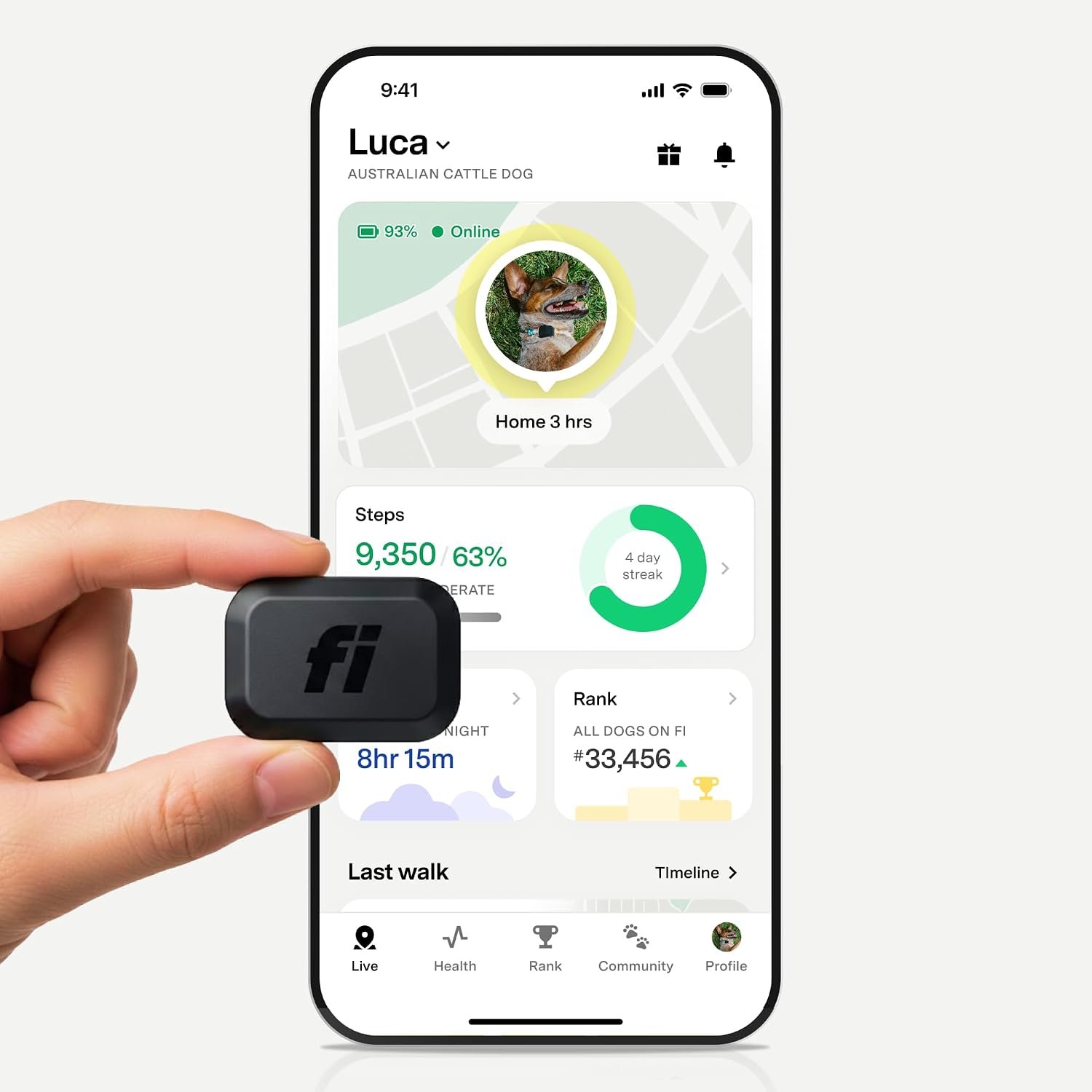Fi Mini GPS Dog Tracker, Collar Attachment, 6-Month Membership Included