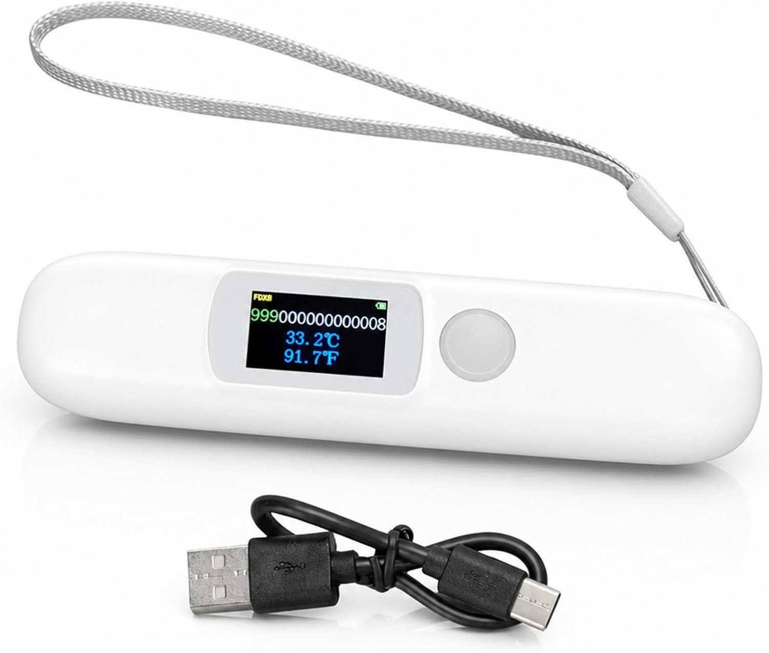 Pet Microchip Scanner FDX-B Temperature Monitor with 1.14″ HD Color Screen