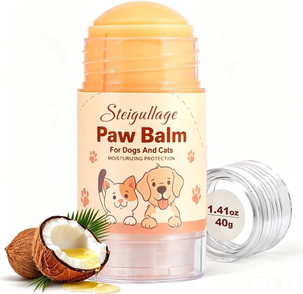 Dog Paw Balm for Dogs, Lick-Safe Stick for Dry Cracked Paws & Nose, 1.41 oz