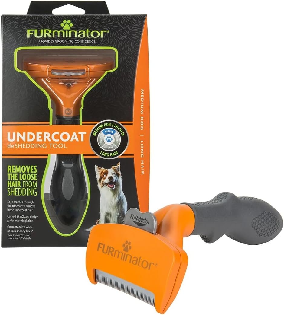 FURminator Medium Dog Undercoat deShedding Tool for Long Hair