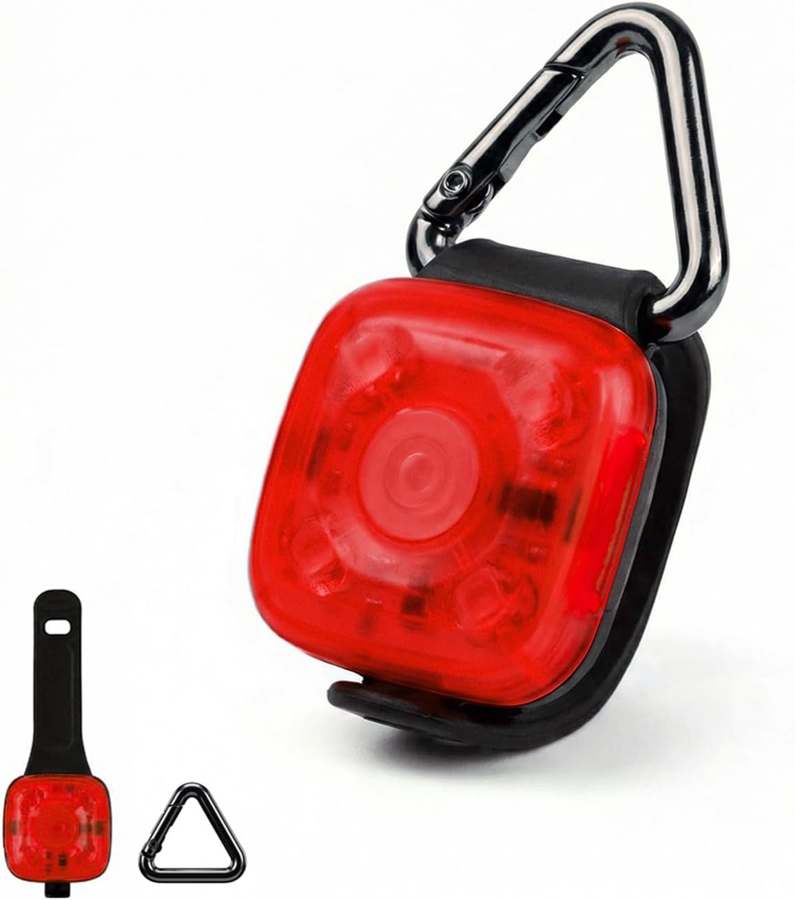 Dog Collar Light, Rechargeable LED Dog Safety Light for Night Walking, Clip-On or Strap-On Pet Light for Collar, Harness and Leash, High Visibility, Water-Resistant, USB-C, Red