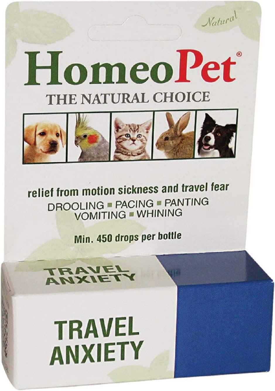 HomeoPet Travel Anxiety Relief for Pets 450 Drops per Bottle (1 Pack)
