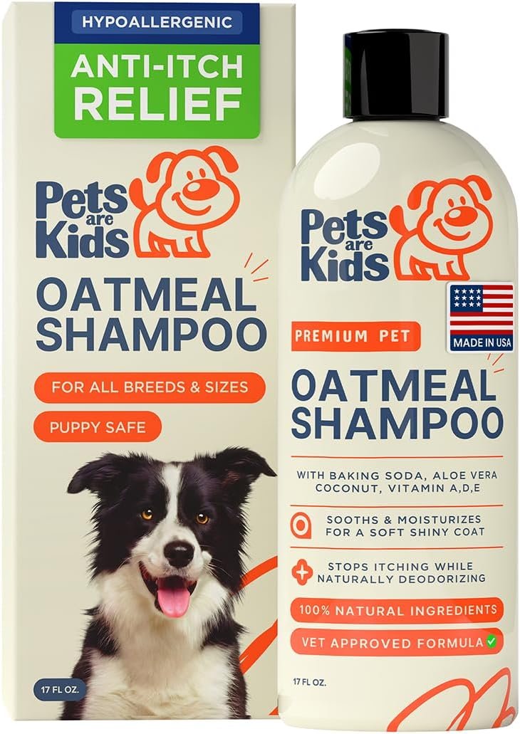 Pets are Kids Premium Oatmeal Shampoo for Itch Relief & Shiny Coat, 17 oz