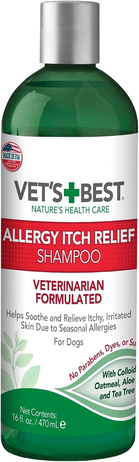 Vet’s Best Allergy Itch Relief Dog Shampoo with Oatmeal, Aid Itching, 16 oz