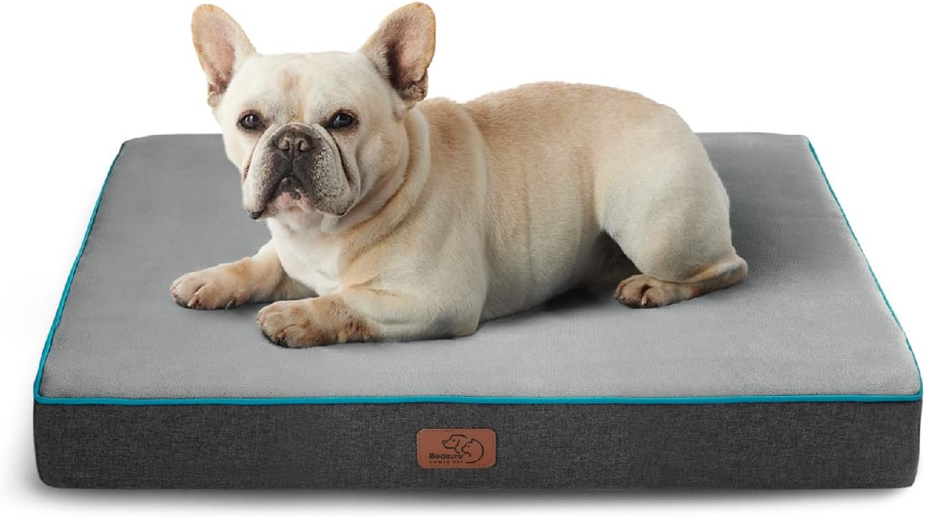 Bedsure Memory Foam Small Dog Bed, Orthopedic Crate Pads, 24×16