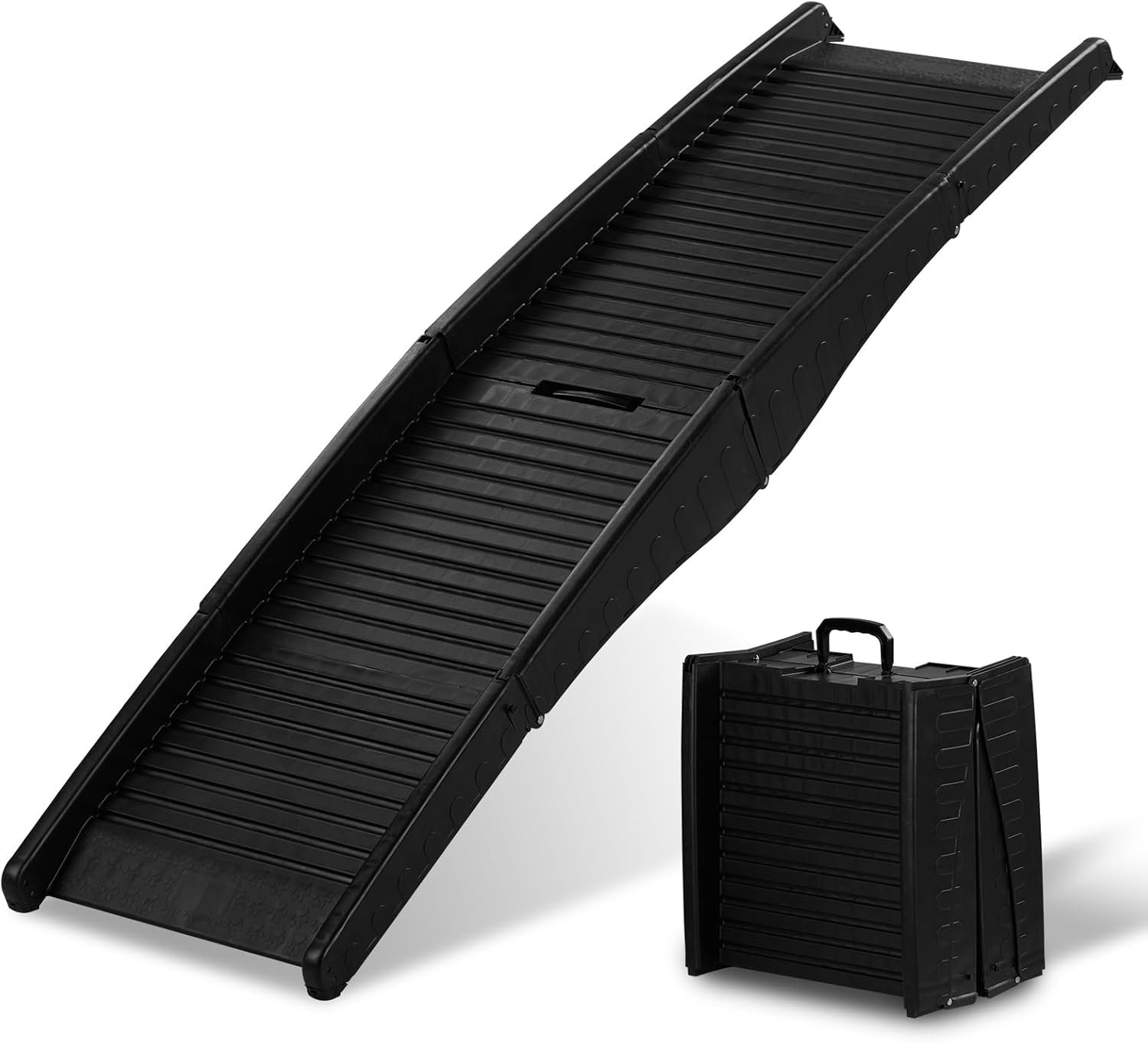 Outvita Dog Ramp, 61″ Folding Pet Ramp for Car, SUV, Truck, Bed, Easy Access for Large Dogs Weight Bearing up to 150 Lbs, Non-Slip Step Surface, Lightweight Portable