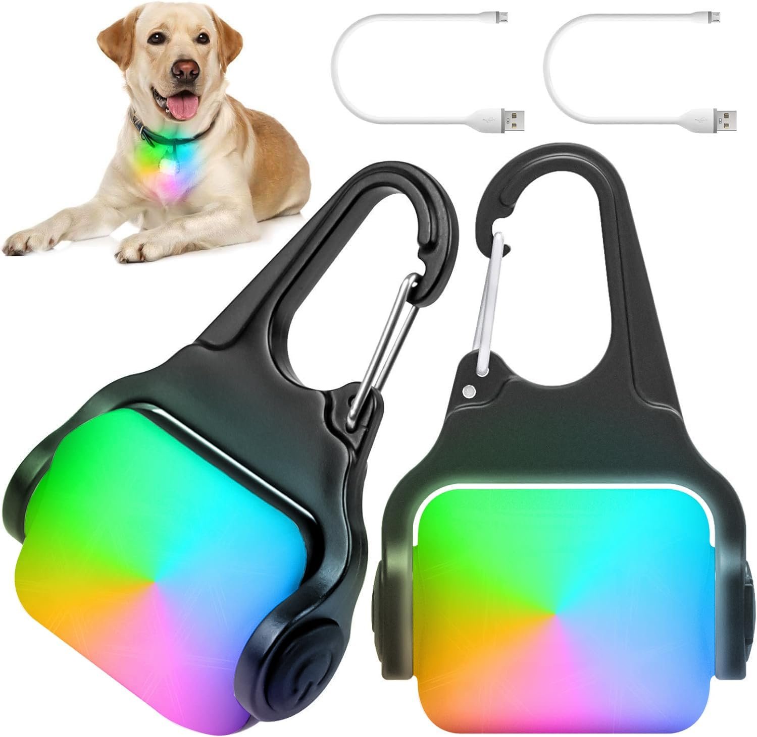Dog Lights for Night Walking, Clip on Dog Collar Light – 3 Modes, USB-C Rechargeable, IP65 Waterproof, LED Safety Light for Running, Camping, Climbing, Bike