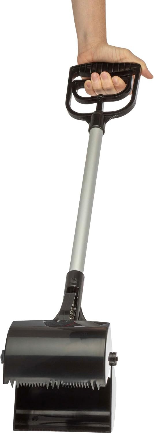 PETMAKER One‑Handed Pet Pooper Scooper for Dogs and Cats, Black, 28”