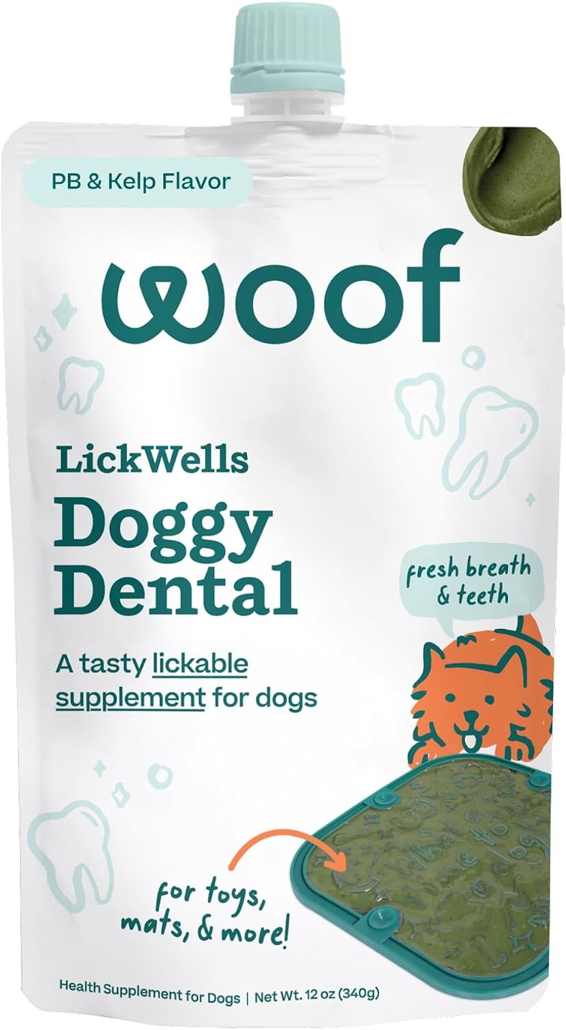 Woof LickWells Doggy Dental Dog Lick Mat Spread, 12 oz