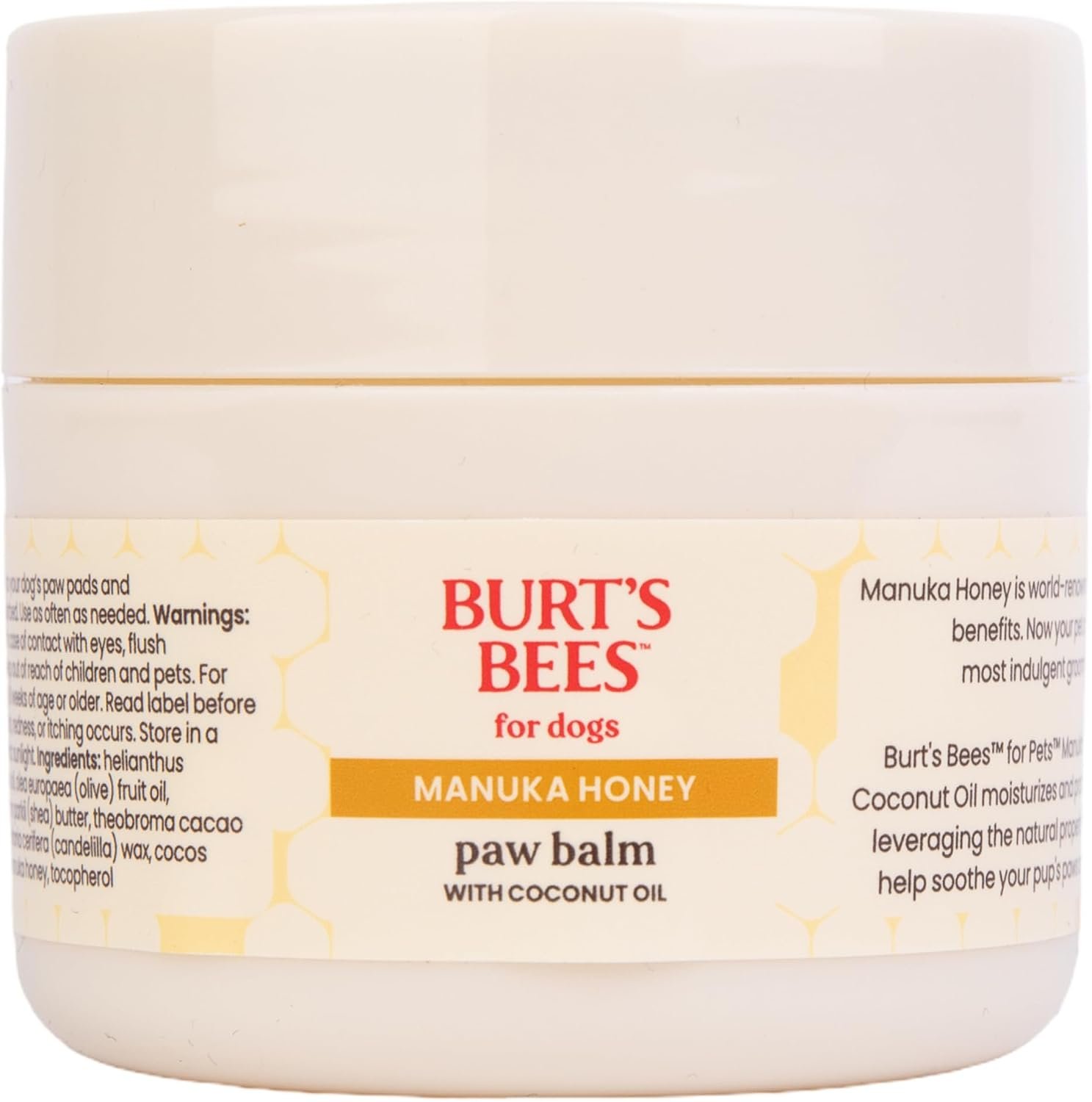 Burt’s Bees Manuka Honey Dog Paw Balm, Coconut Oil, 1.76 Oz