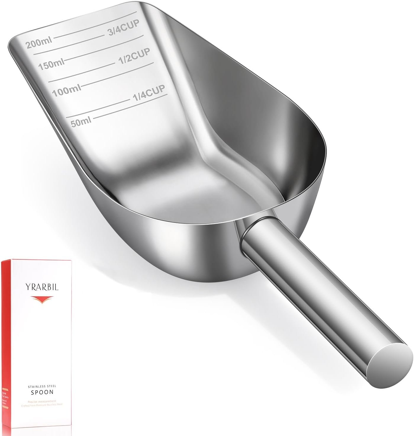 Dog Food Scoop 1 Cup, 304 Stainless Steel Pet Food Measuring Cup