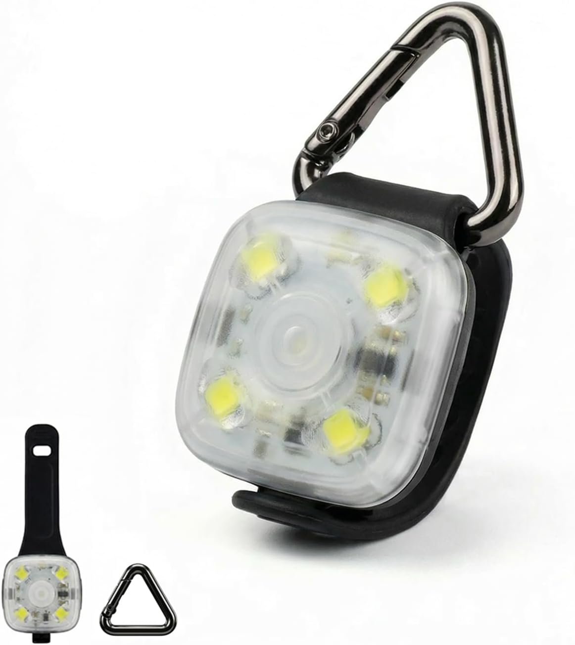 Dog Collar Light, Rechargeable LED Dog Safety Light for Night Walking, Clip-On or Strap-On Pet Light for Collar, Harness and Leash, High Visibility, Water-Resistant, USB-C, White
