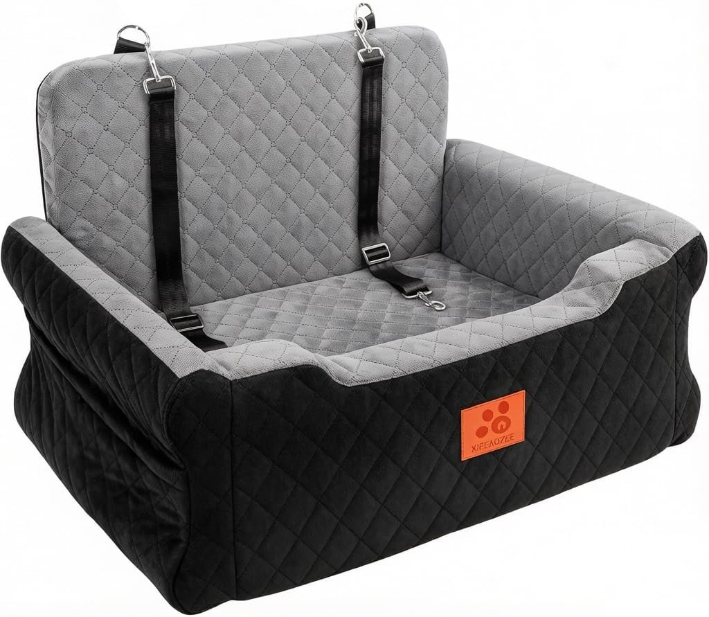 Dog Car Seat for Large/Medium Dogs Up to 55 lbs, Car Dog Bed 2 Small Dogs