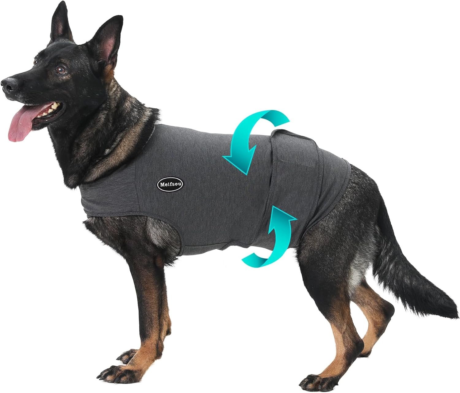 Meifsou Dog Anxiety Vest, Skin-Friendly Thunder Jacket for Dogs, Dog Calming Shirt for Thunder, Fireworks, Vet Visits and Separation – Keep Pet Calm Without Medicine & Training, Anti Anxiety for Dogs