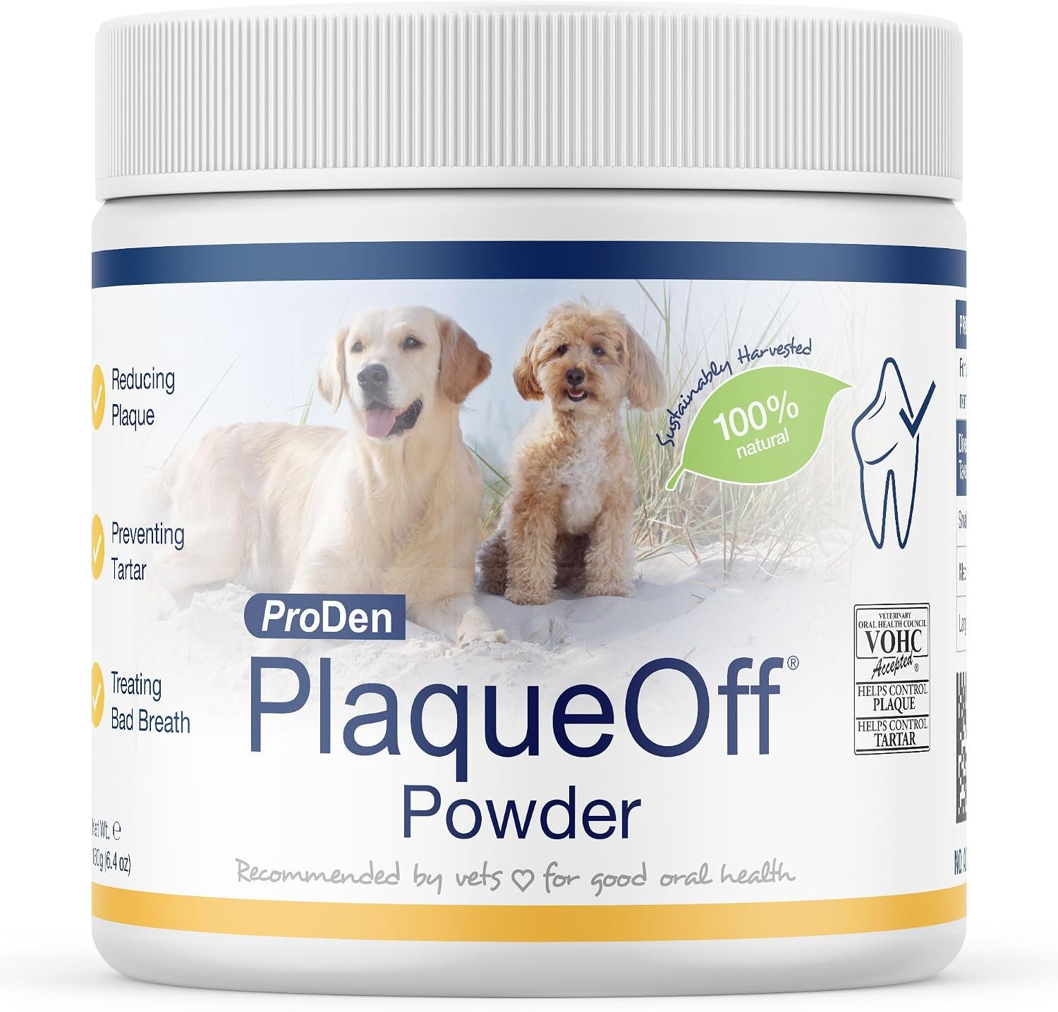 ProDen PlaqueOff Powder for Dogs – Dog Tartar and Plaque Remover – 180g