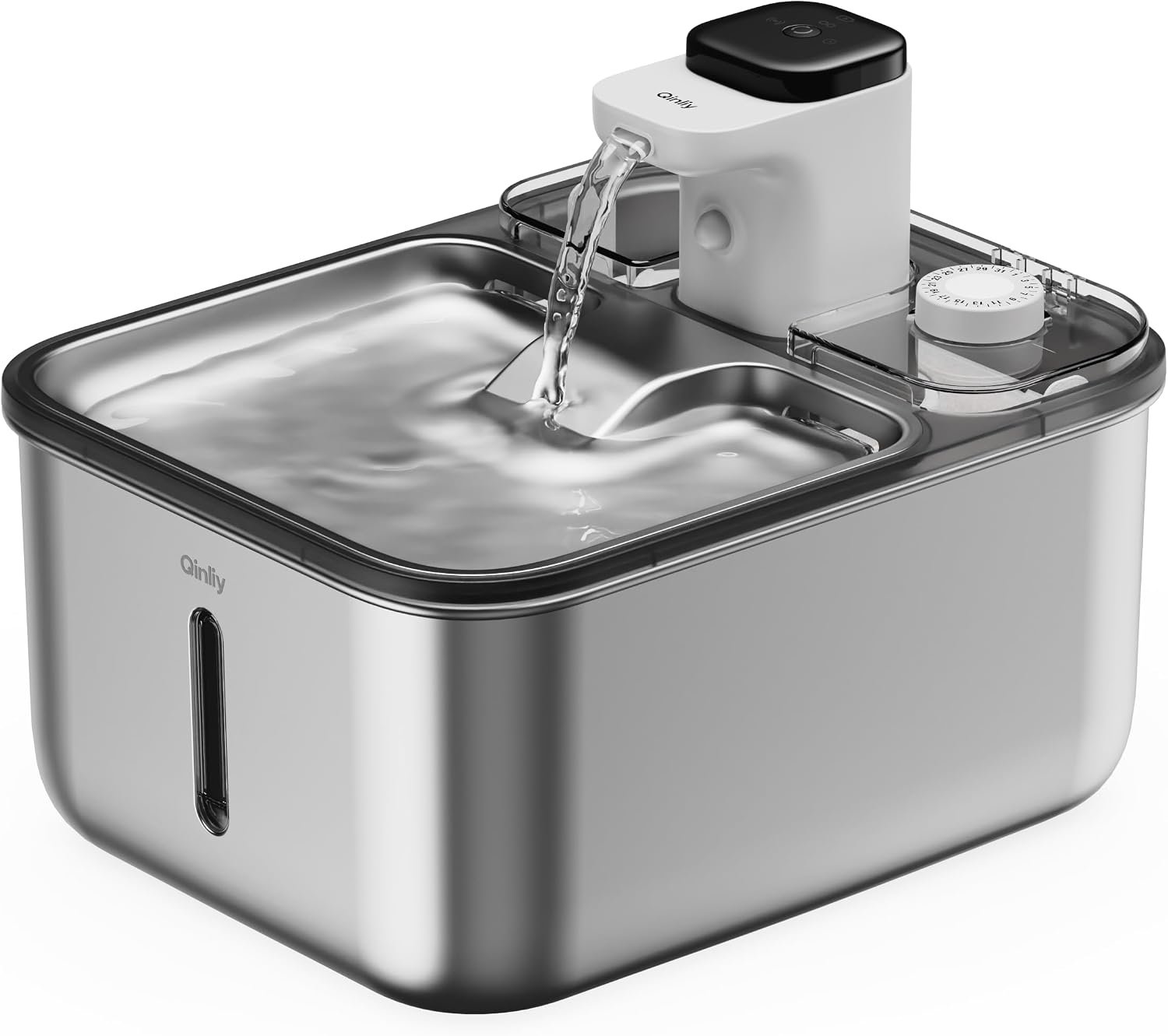 Stainless Steel Cat Water Fountain Wireless for Cats Indoor, 3.6L/123oz Automatic Metal Dog Water Dispenser,Cordless Battery Operated Pet Drinking Fountain,Rechargeable Waterer with Motion Sensor