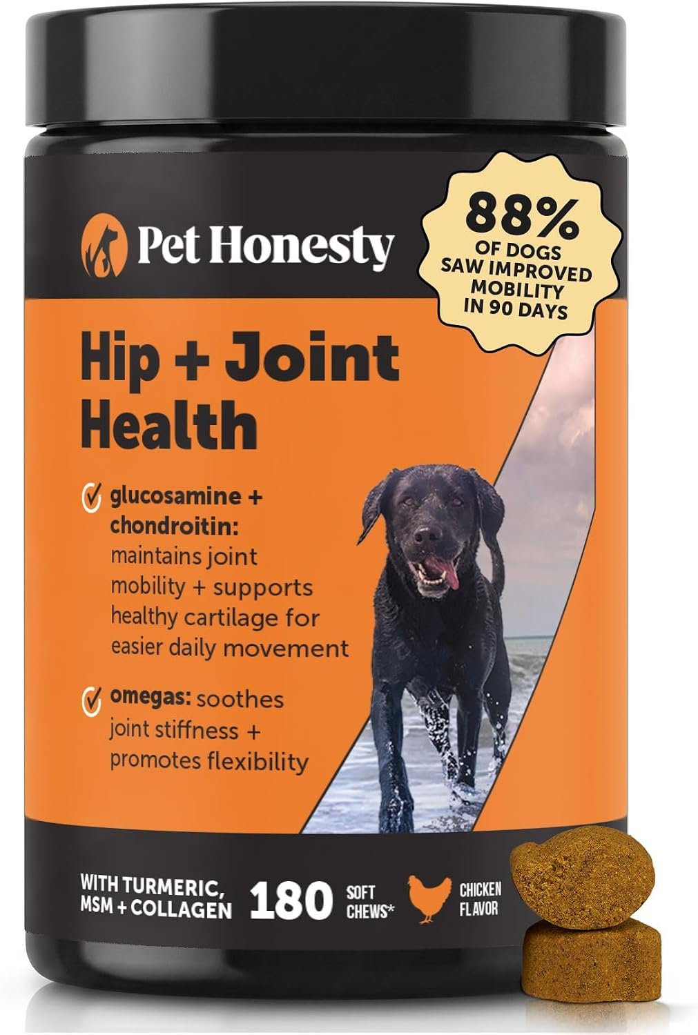 Pet Honesty Vet Recommended Hip and Joint Supplement for Dogs, 180 Count