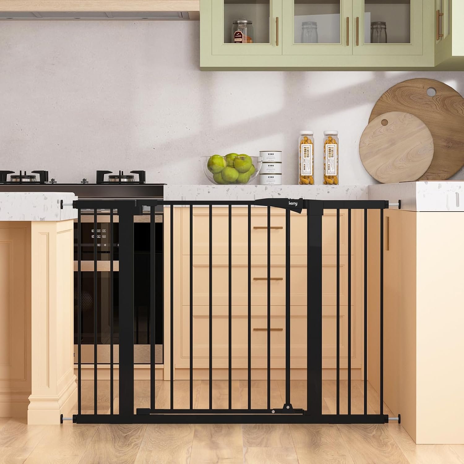 keny 29.7″-46″ Baby Gate for Stairs, Auto Close Dog Gates for Doorways