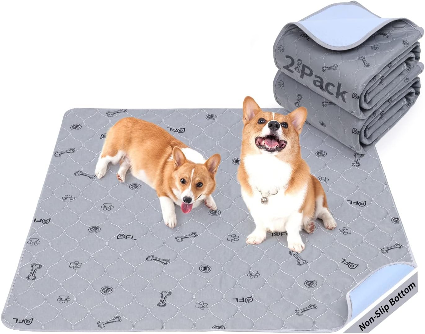Washable Puppy Pads, Absorbent Pee Pads for Dogs, Potty Training, 2-Pack