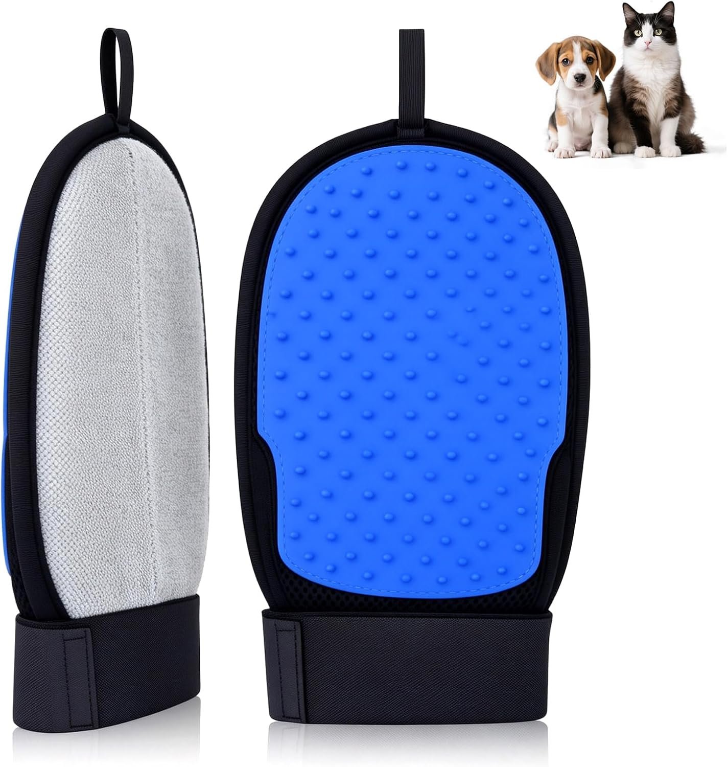 CLEANGOR 2 Pack Electrostatic Pet Hair Removal Grooming Gloves