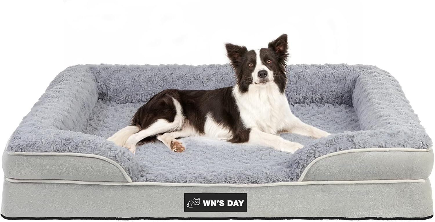 Orthopedic Dog Beds Medium Large Sized Dog, Dog Sofa Bed, Pet Beds(Grey, L)