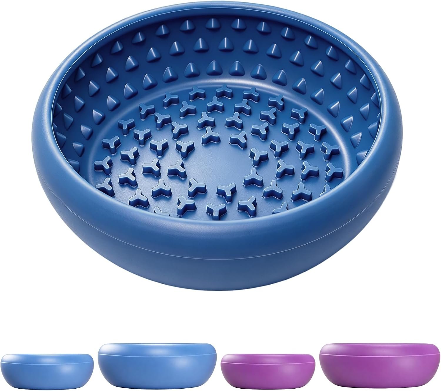 Dog Lick Bowl, Anxiety Relief Lick Mat for Dogs, Non-Slip Freeze Licking Bowl Enrichment Puzzle Feeder for Distraction, BPA Free Silicone, Dishwasher Safe(Blue-Medium)