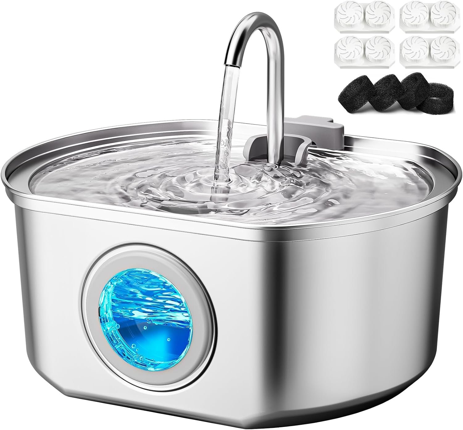 Cat Water Fountain Stainless Steel: 108oz/3.2L Cat Fountain for Drinking