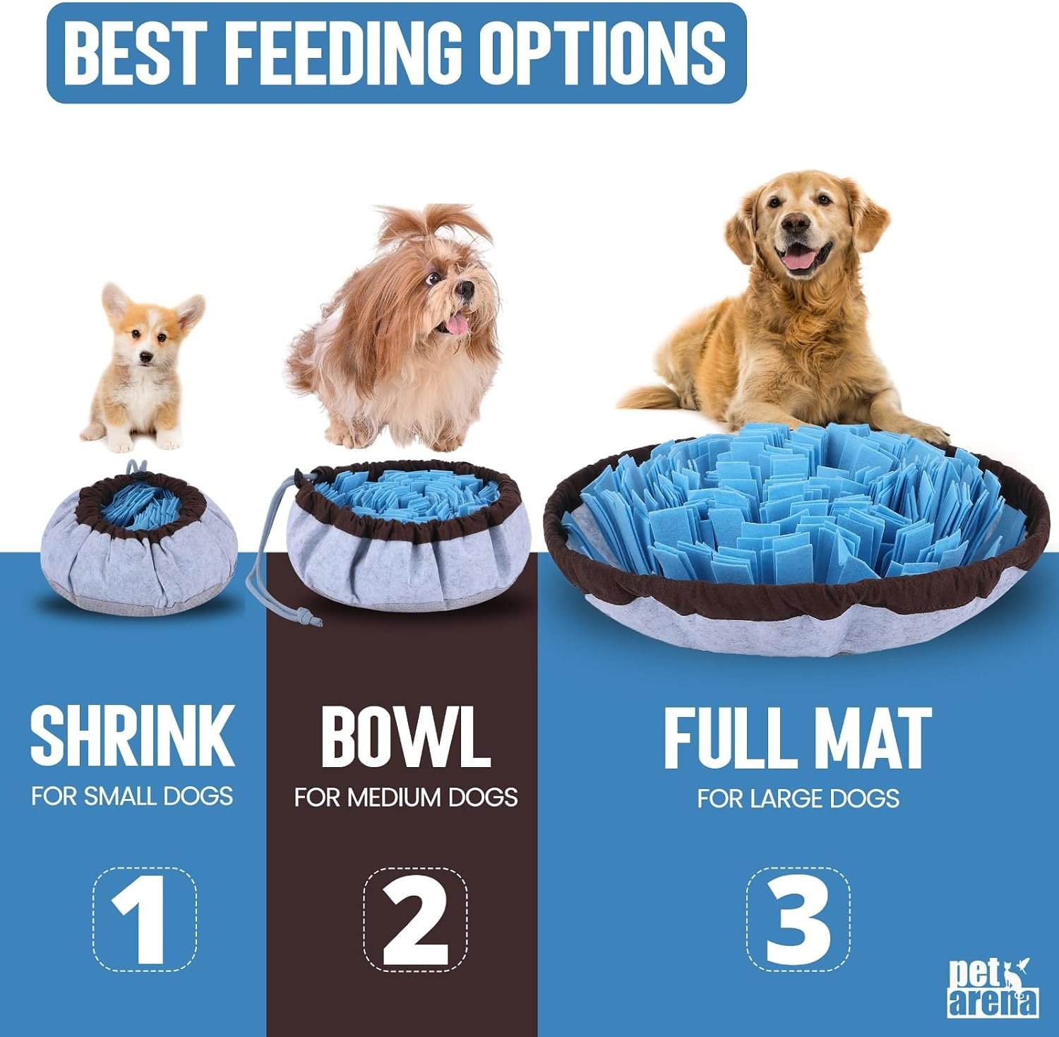 PET ARENA Adjustable Snuffle Mat for Dogs Puzzle Feeder Toy