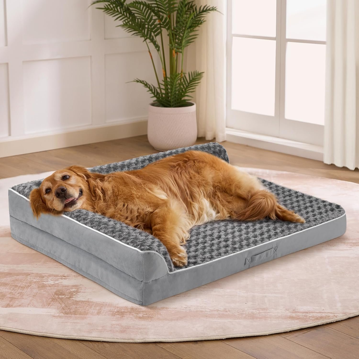 XL Orthopedic Dog Bed for Large Sized Dogs, 42″x30″x7.5″, Grey
