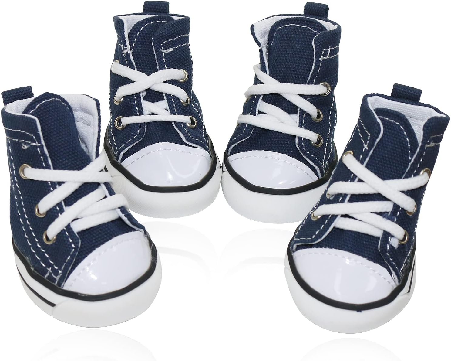 Pet Dog Shoes, Puppy Canvas Sport Shoes Sneaker Boots, Non Slip Causal Shoes Dog & Cat Paw Protective Cover for Outdoor Walking, Sports and Hot Pavement, 4pcs